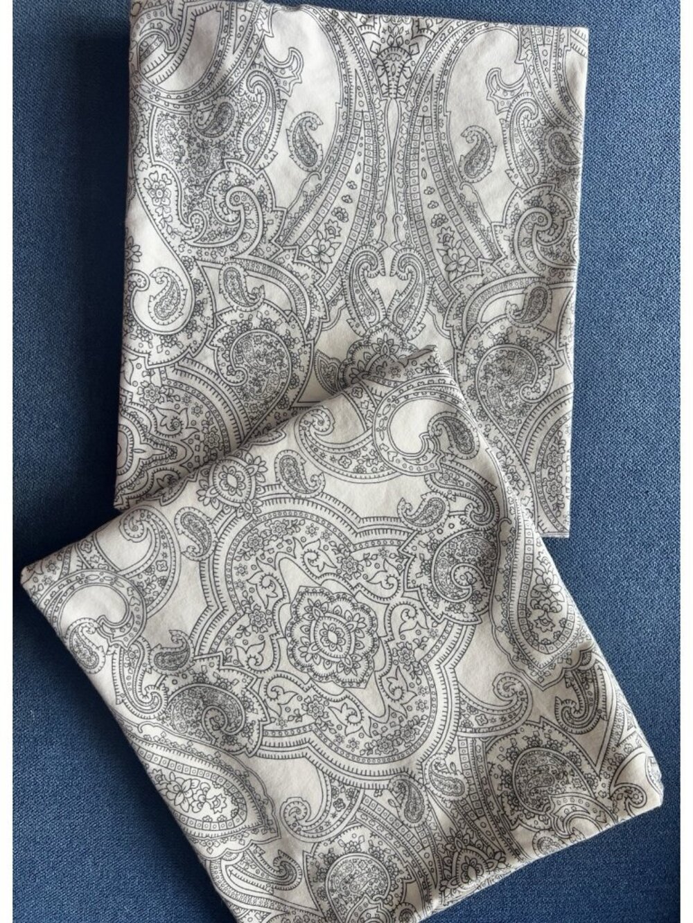 Ikea JATTEVALLMO Pillowcases KING Size Paisley Black White PAIR 80% Cotton NICE
